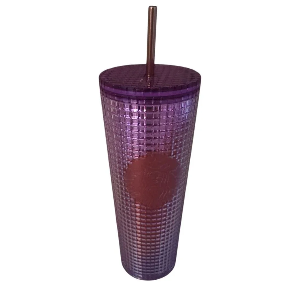 starbucks 2021 summer purple and red grid kaleidoscope 24 oz venti cold tumbler